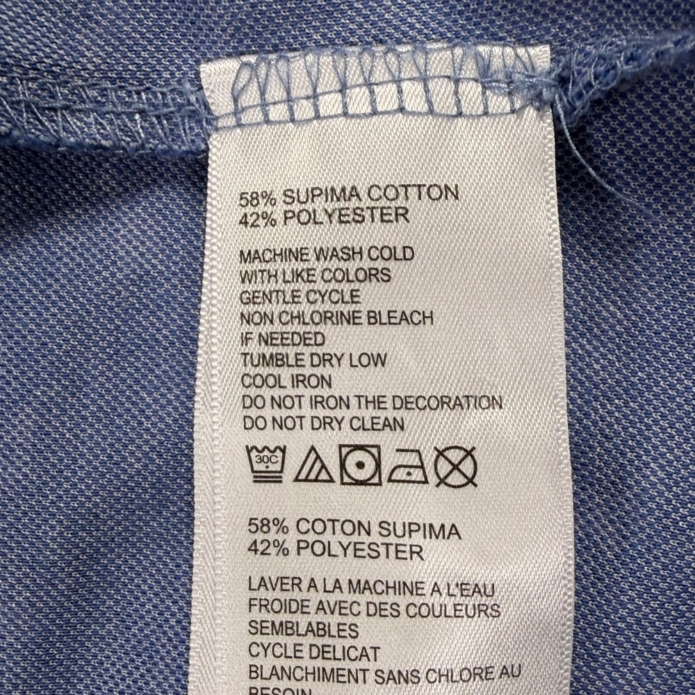 Tommy Bahama Polo Mens Large Blue Fish All Over Print Supima Cotton Short Sleeve - Picture 6 of 10